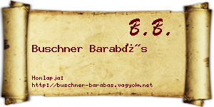 Buschner Barabás névjegykártya